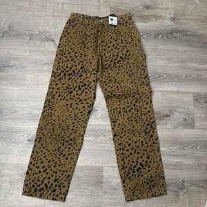 Noon Goons Leopard Denim Pants Size 30x31 Straight Leg Carpenter Y2K Style Baggy